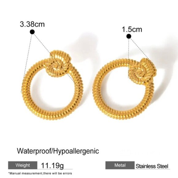 18k Gold Plated Threaded Conch Earrings - Picture 5 of 9